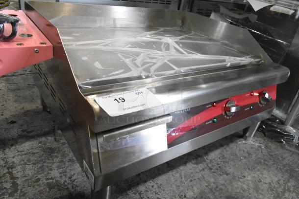 Brand new Avantco 177EG24N stainless steel electric griddle, with scratch and dent. 208-240V, commercial countertop model.