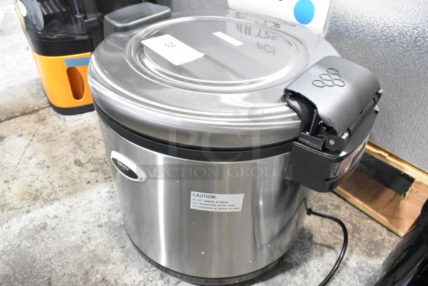 Brand new 2024 Galaxy 177RWGB90 90 Cup electric rice warmer. Stainless steel, minor scratches, 120V, 1 phase.