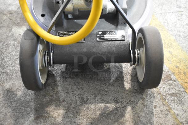 BRAND NEW Lavex DP-1334 floor cleaning machine, heavy-duty, 120V, 1 phase, with visible brand and model labels.