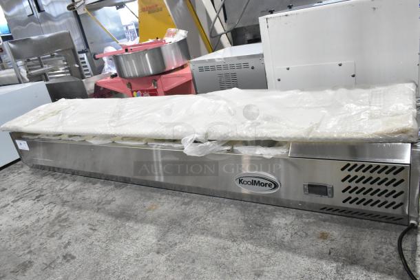 2025 KoolMore SCDC-8P-SG stainless steel eight pan refrigerated countertop prep station, brand new scratch and dent condition.