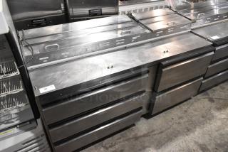 Silver King SKPZ72D Stainless Steel Commercial Pizza Prep Table w/ 5 Drawers. 115 Volts, 1 Phase. - Item #1201081