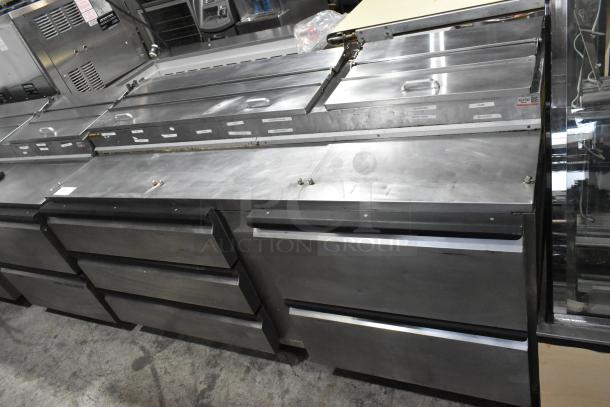 Silver King SKPZ72D stainless steel pizza prep table with 5 drawers, 115 volts, 1 phase. Durable commercial design.