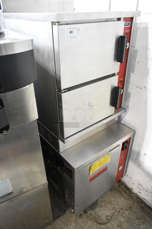 Vulcan VHX24G-AAP stainless steel 2-deck steam cabinet, natural gas, 270,000 BTU, commercial, excellent condition.