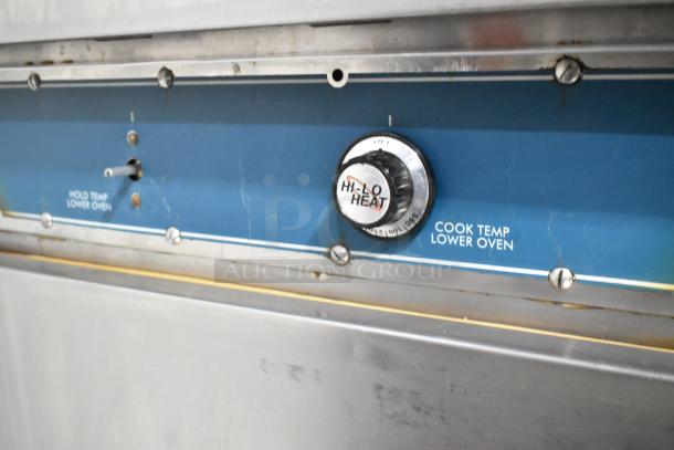 Alto Shaam 1000-TH-I Halo Heat oven control panel with Hi-Lo Heat dial and setting labels.