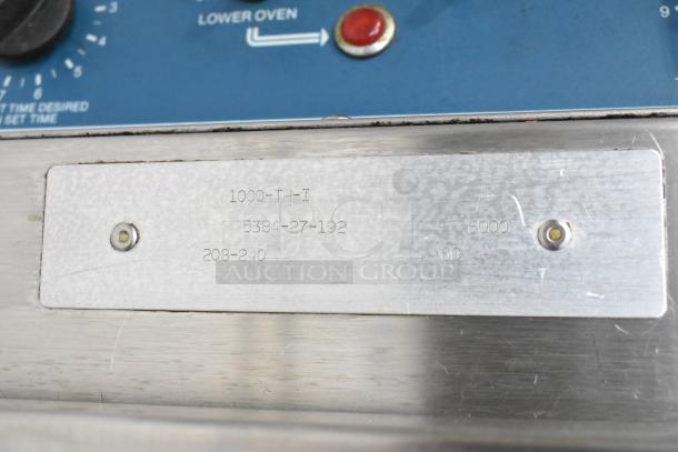 Alto Shaam 1000-TH-I Halo Heat Commercial Oven, stainless steel, model tag with voltage and model markings visible.