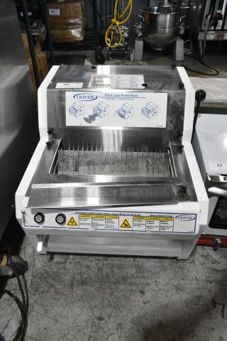 Oliver 732-N Metal Bread Loaf Slicer, commercial countertop model, 115V, 1 Phase, durable stainless steel construction.