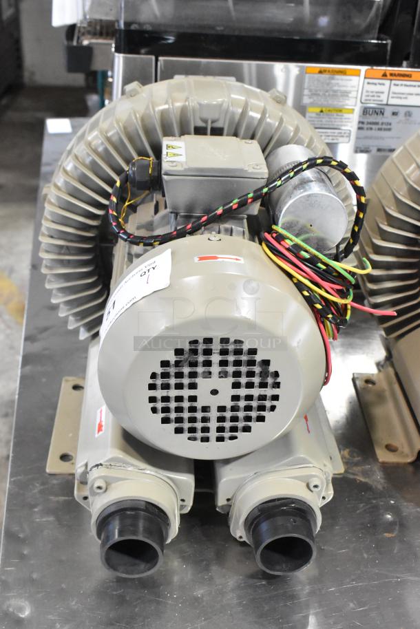 Emore Horn EHS-429 Motor. 220-240V, 1 Phase. Features wiring and labels, in good condition.