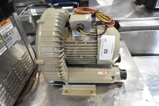 Emore Horn EHS-429 Motor, 220-240V, 1 phase, mounted, with colorful wiring. Auction tag visible on side.