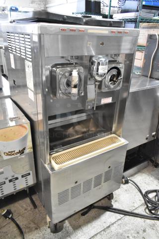 Taylor 342D-27 stainless steel 2-flavor frozen beverage machine, air-cooled, drink mixer, on commercial casters, 208-230V.