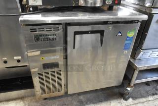 Everest ETF1 stainless steel single door undercounter freezer on casters, 115V, eco-friendly, commercial use.