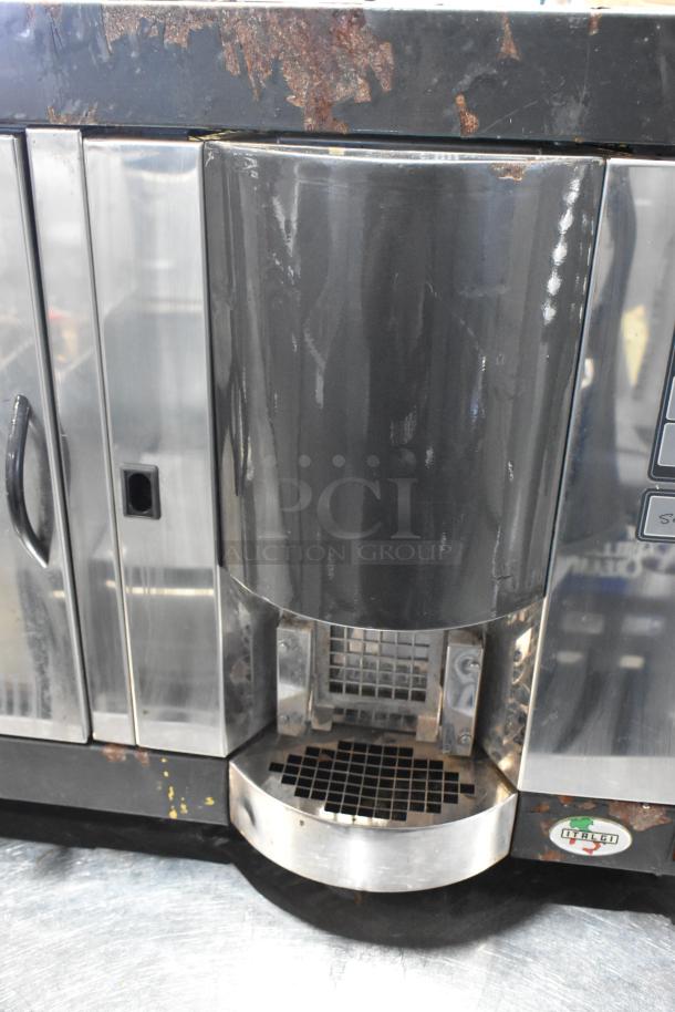 Italgi Cap-o-mat Espresso Machine, metal, countertop model, 110 volts. Visible wear and rust on surface.