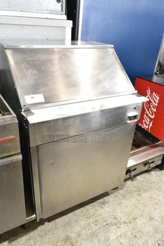 2020 Delfield 18MC32P-BI stainless steel commercial prep table on casters, 115V, 1 phase, used condition.