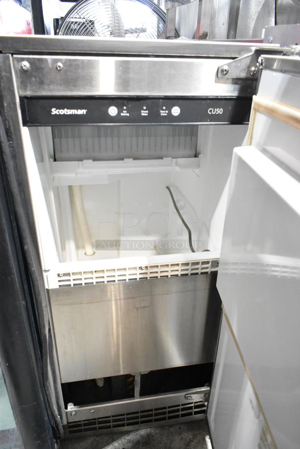 2021 Scotsman CU50GA-1C stainless steel ice machine, self-contained, 115 volts, 1 phase, in good condition.