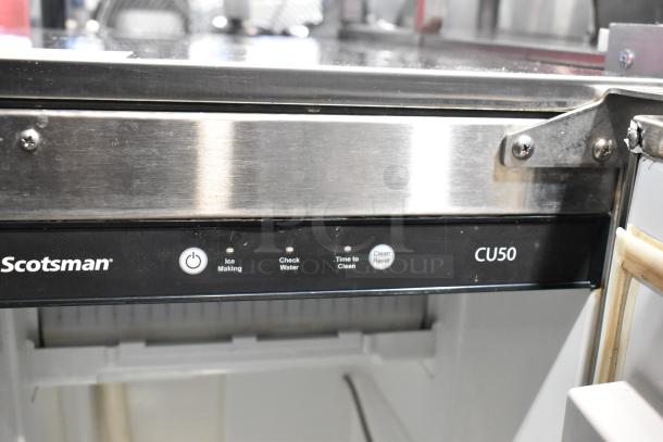 2021 Scotsman CU50GA-1C ice machine, stainless steel, commercial model, 115V, 1 phase, control panel detail shown.