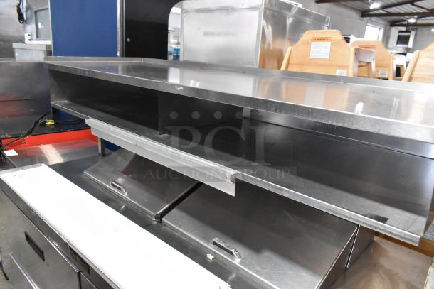 Delfield Stainless Steel Prep Table, Bain Marie Mega Top, 4 Drawers, Over Shelf, 115V, 1 Phase. Excellent condition.