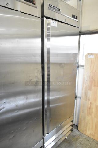 Universal Coolers RIFI-30 stainless steel single door freezer, commercial grade, poly coated racks, on casters, 115V, 1 phase.
