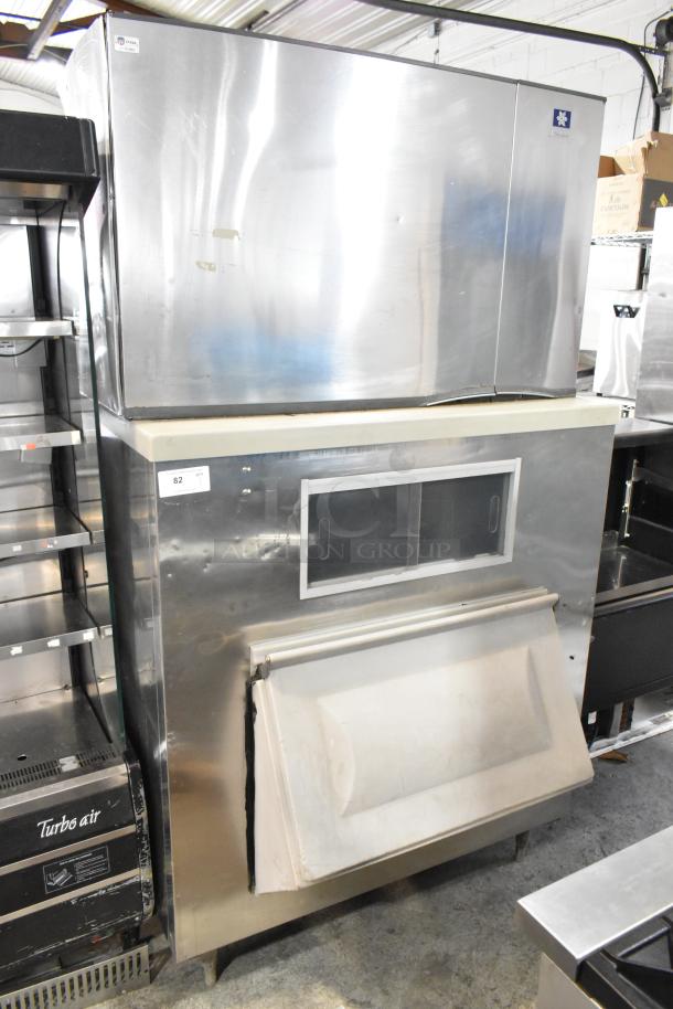 Manitowoc SY1805W stainless steel commercial ice head on ice bin, 208-230V, 1 phase, good condition.