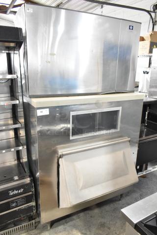 Manitowoc SY1805W Stainless Steel Commercial Ice Head on Commercial Ice Bin. 208-230 Volts, 1 Phase. - Item #1201145