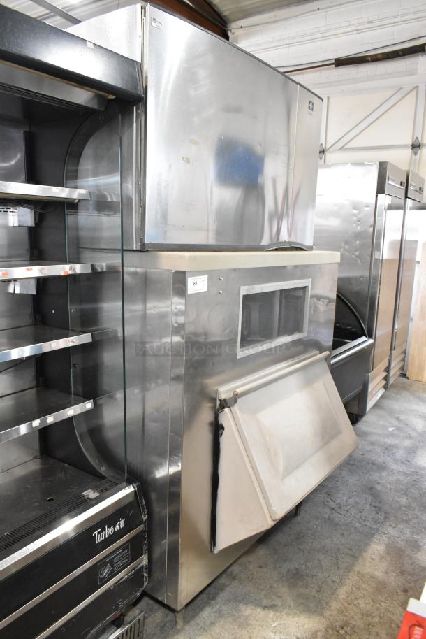 Manitowoc SY1805W stainless steel commercial ice head on ice bin, 208-230V, 1-phase, used condition.