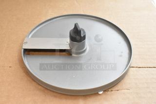 Brand new Robot Coupe E10 S3/8 metal slicing blade for food processor, slight scratch, durable metal construction.