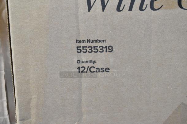 Box showing item number 5535319, quantity 12 per case. "Wine" is partially visible on the packaging.