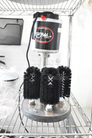 Bar Maid A-200 Upright Bar Glass Washer, brand new with minor scratches. Features brushes and label. 115V, 1 Phase.