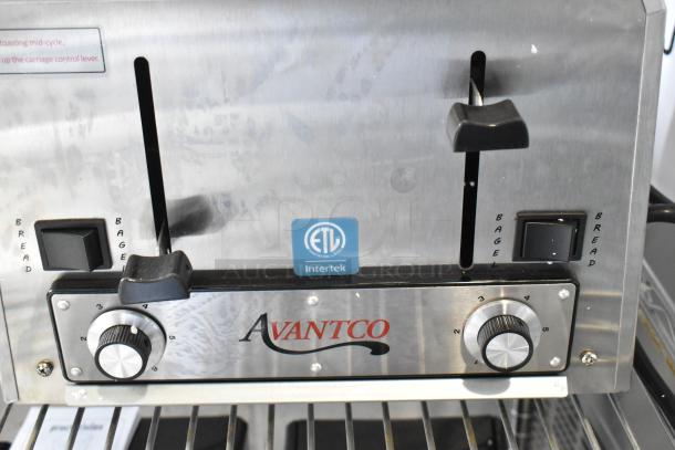 Brand new Avantco 184THD27208 4-slice commercial toaster, stainless steel, 1.5" slots, bread/bagel settings. 208V.