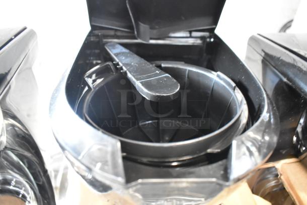 BRAND NEW Proctor Silex 43672PS 12-cup programmable drip coffee maker. Visible scratches, intact filter basket. 120V, 1 Phase.