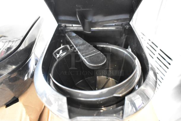 BRAND NEW Proctor Silex 43672PS 12 Cup Programmable Drip Coffee Maker, open top view, minor scratches visible.