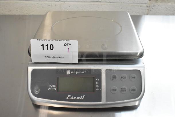 Brand new San Jamar Escali SCDGM66 66 lb. digital kitchen scale, multi-function, slight scratch and dent, includes tare function.