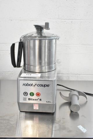 Brand new Robot Coupe Blixer 4 food processor, 4.7 qt stainless steel bowl, includes lid and S blade, 1.5 hp.