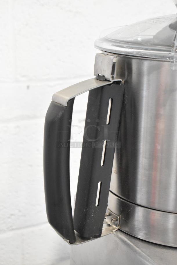 Robot Coupe Blixer 4 stainless steel food processor, 4.7 qt. bowl, metal handle detail, 1.5 hp, scratch and dent condition.