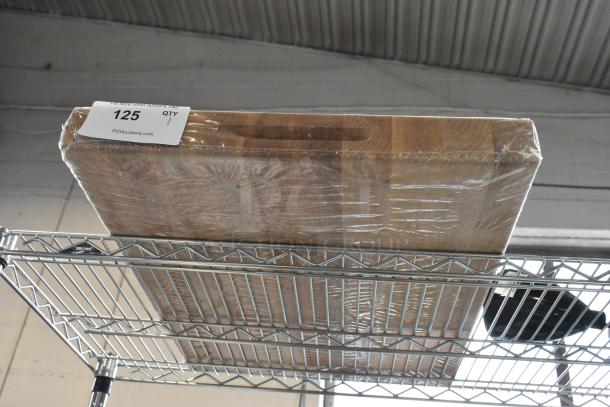 BRAND NEW! John Boos & Co. RA03 24" x 18" x 2 1/4" reversible maple cutting board with hand grips, still wrapped.