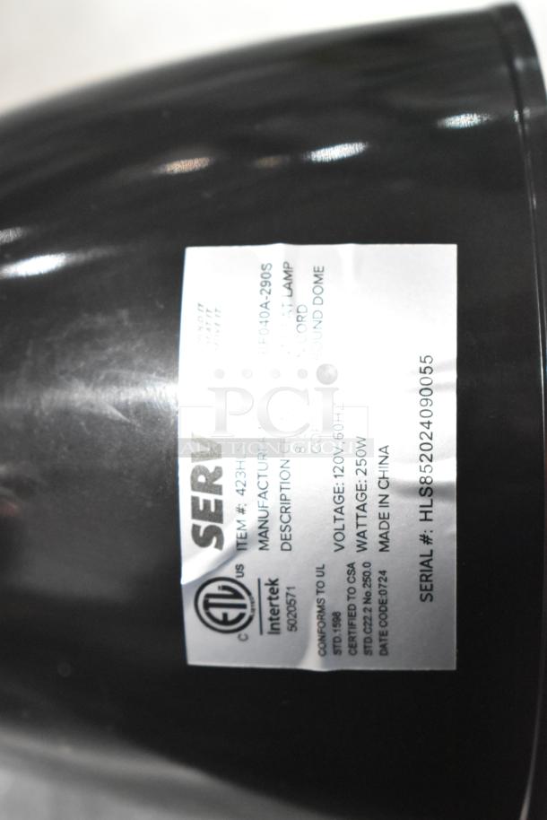 BRAND NEW! ServIt 423HLS85CR ceiling heat lamp, modern copper finish, round dome, 8' length, minor scratches, durable.