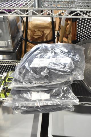 Five brand new Lancaster Table & Seating 9' Midnight Navy replacement umbrella canopies, model 427UMCAR09NV, in packaging.