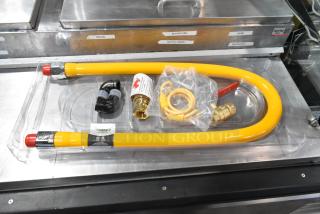 Brand new Regency 600GKM3448 48" gas connector hose kit with elbows, valve, restraining device, and quick disconnect, 3/4".