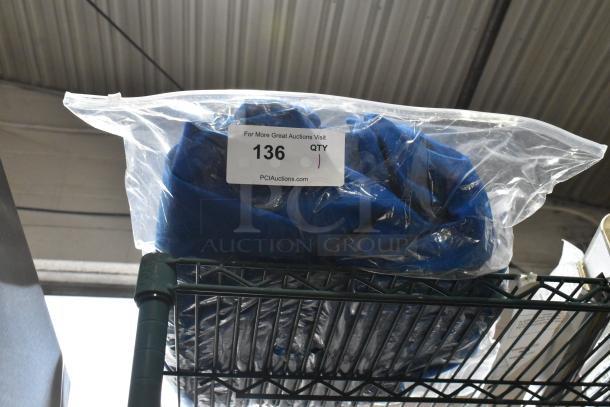 Brand new Lancaster Table & Seating 9' square lake blue umbrella canopy for aluminum pulley lift umbrellas, in package.