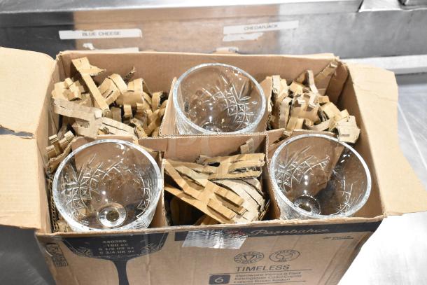 Pasabahce Timeless Vintage 5.75 oz. Nick and Nora Glasses in original box with cardboard dividers. New condition.