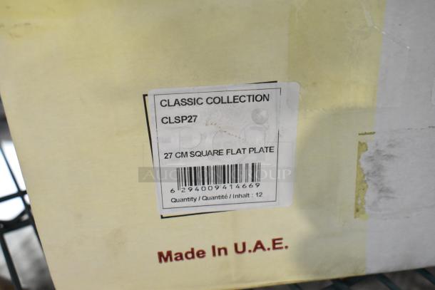 4 new items: 175BSP09 EcoChoice bamboo plates, V0818-3040 Plaza trays, RAK CLSP27 porcelain plates. Tag: 27cm, UAE made.