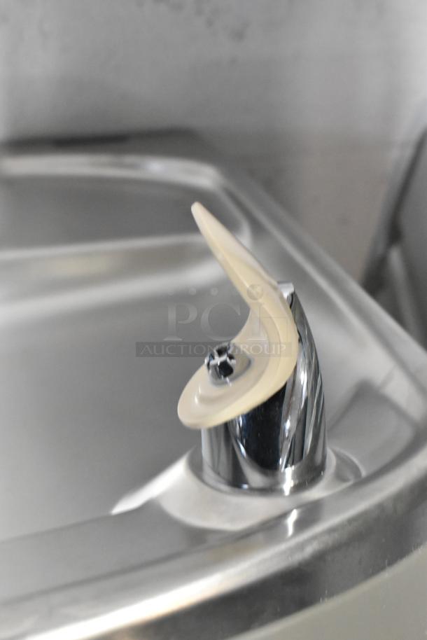 Brand new Elkay EZSDWS_1G stainless steel water fountain, wall mount, 115V, 1 phase, with minor scratches and dents.
