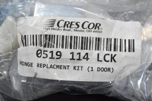 Brand new Cres Cor 0519 114 LCK hinge replacement kit in original packaging, labeled for one door.
