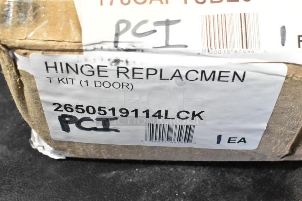 BRAND NEW Cres Cor 0519 114 LCK hinge replacement kit, labeled "Hinge Replacmen T Kit (1 Door)" with item code 2650519114LCK.