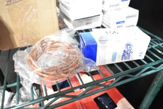 Brand new Avantco 970C032S filter drier with 1/4" sweat fitting and copper wire, boxed on shelf. Scratch and dent condition.