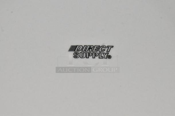 Bright white porcelain surface with "Direct Supply" logo in black text, representing a scratch and dent auction item.