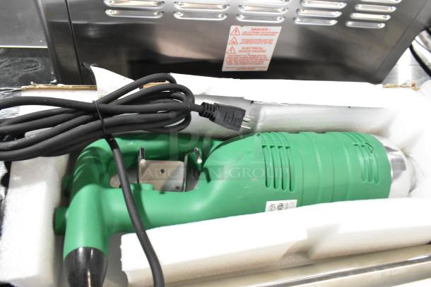 Brand new AvaMix 928IBHD21 21" heavy-duty immersion blender, 1 1/4 hp, 120V, variable speed, in packaging with power cord.