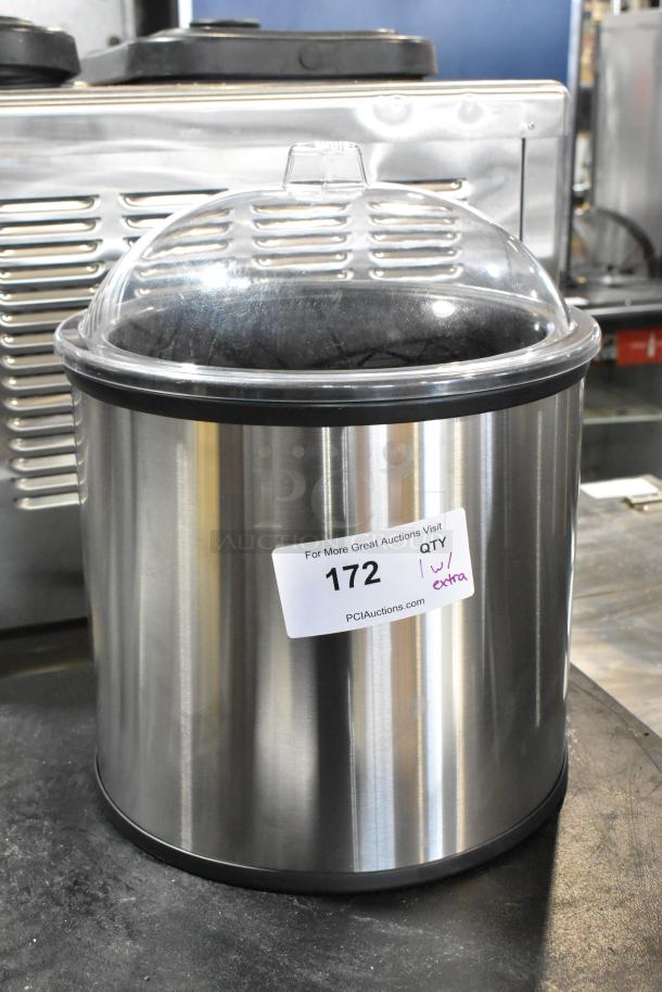 BRAND NEW Carlisle CM101203 Black 3 Gallon Coldmaster Ice Cream Cold Crock with Lid, stainless steel, includes extra bin.