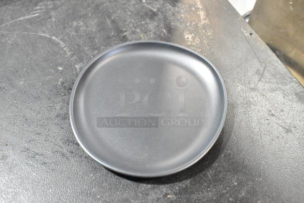 Dark gray GET Enterprises Riverstone 6" matte melamine coupe plate, brand new, scratch and dent condition.