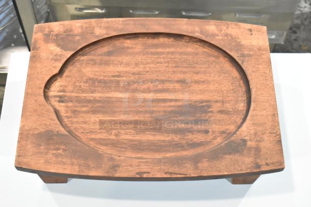 Rustic Valor display stand in rubberwood, 16"x11 7/8"x4 1/8", chestnut finish, slight scratches, brand new condition.