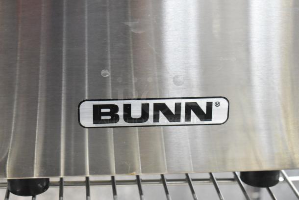 Bunn TD4T Stainless Steel Beverage Holder Dispenser with visible brand logo, in good condition.
