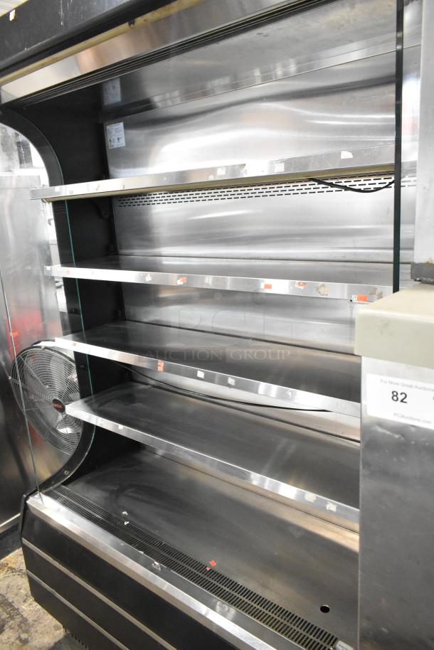 Turbo Air TOM-50B commercial floor style open merchandiser with metal shelves, 120V, 1 Phase, metal finish, good condition.